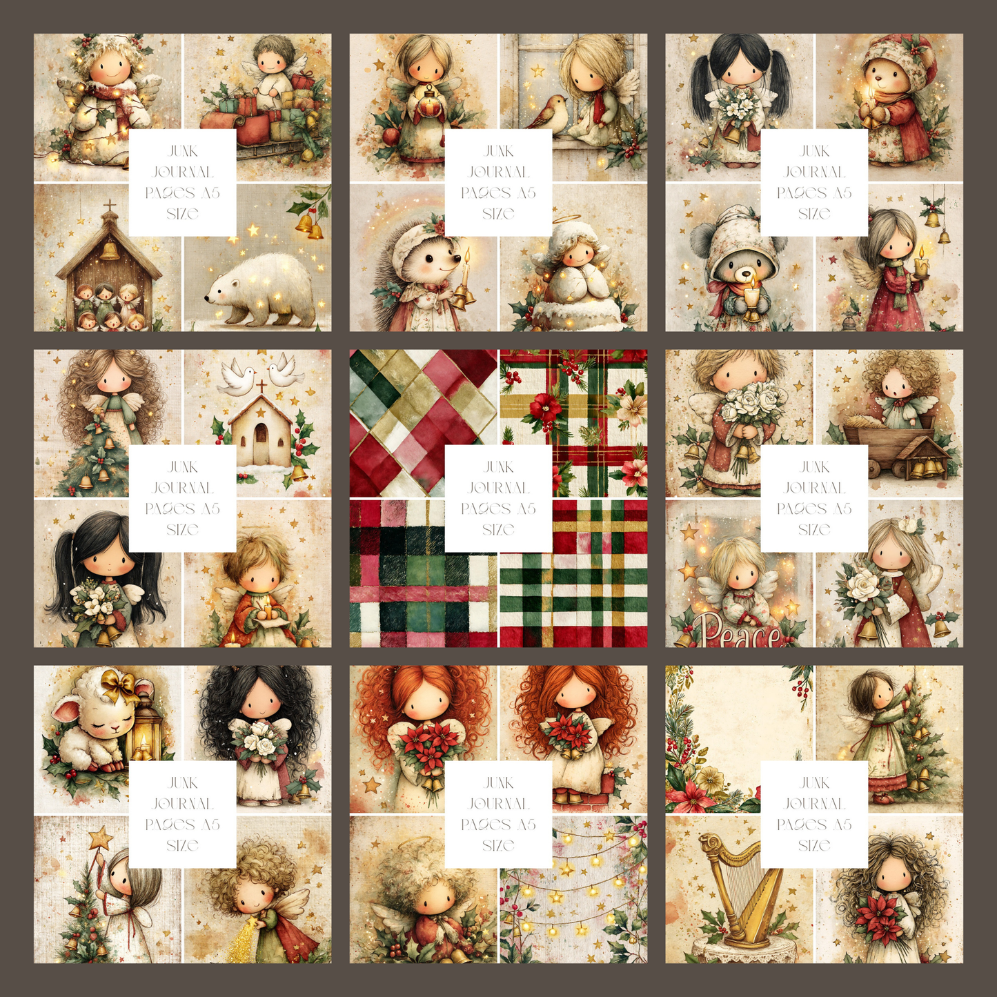 Illustrated Junk Journal Pages Christmas