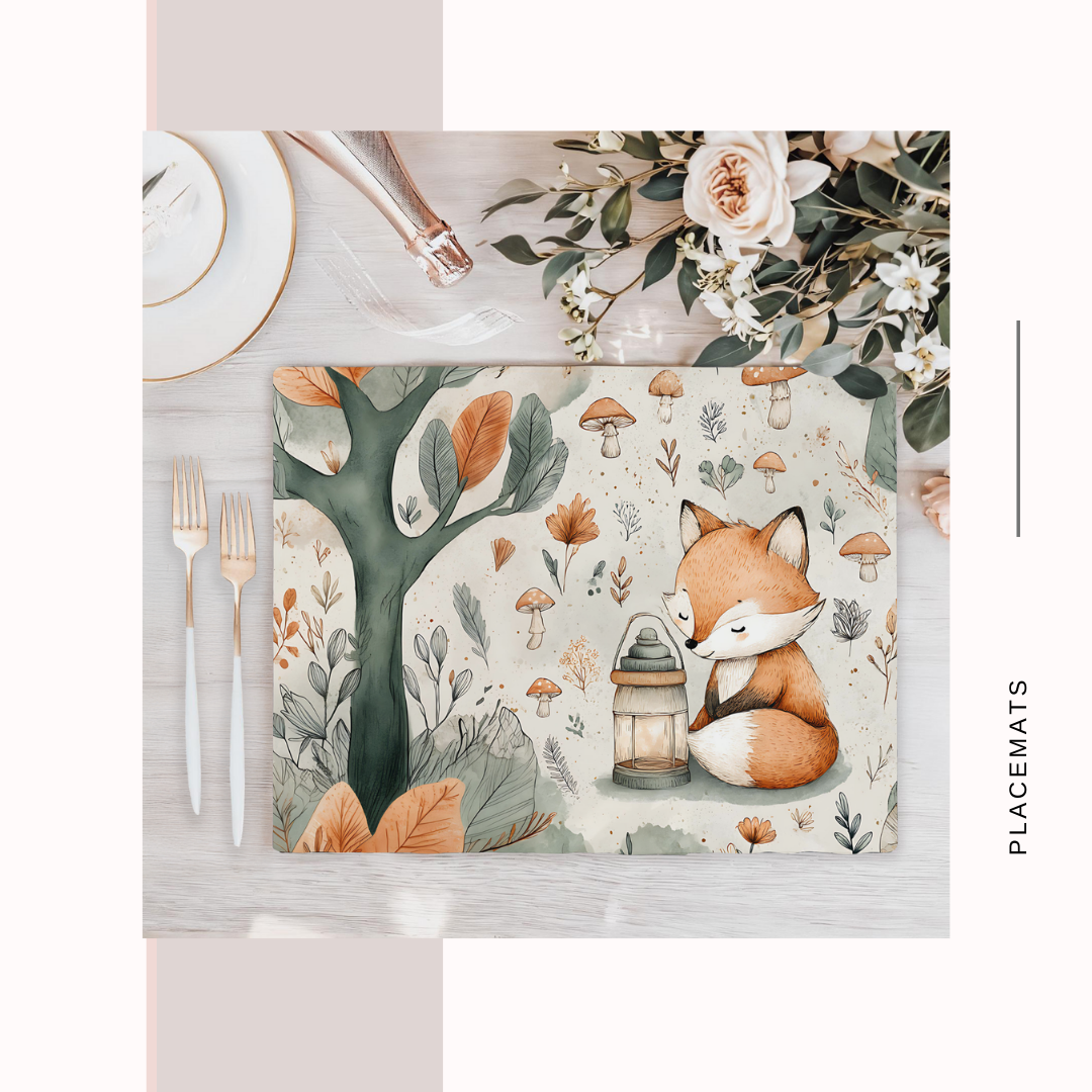 Wooden Placemats – (Set of 6) Mushroom Forest