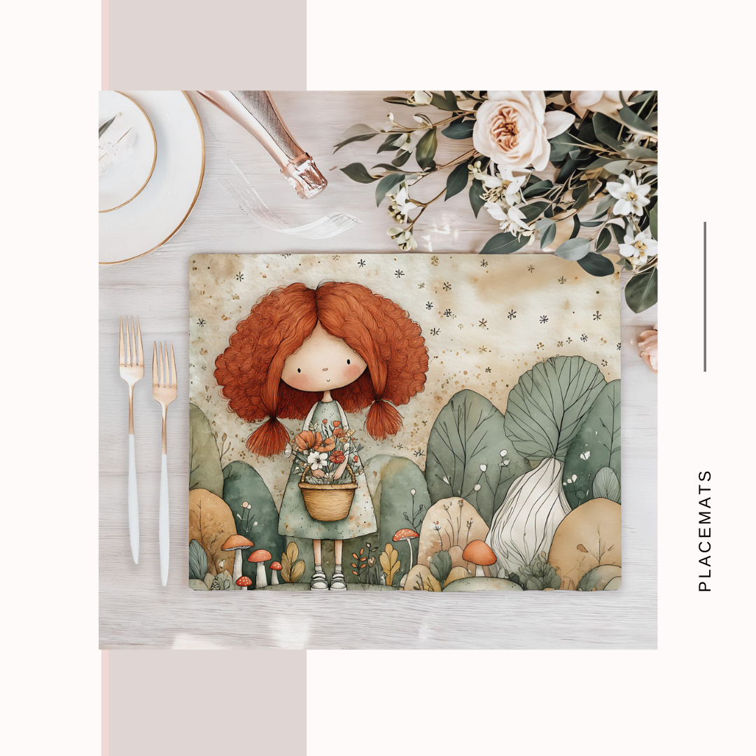 Wooden Placemats – (Set of 6) Mushroom Forest