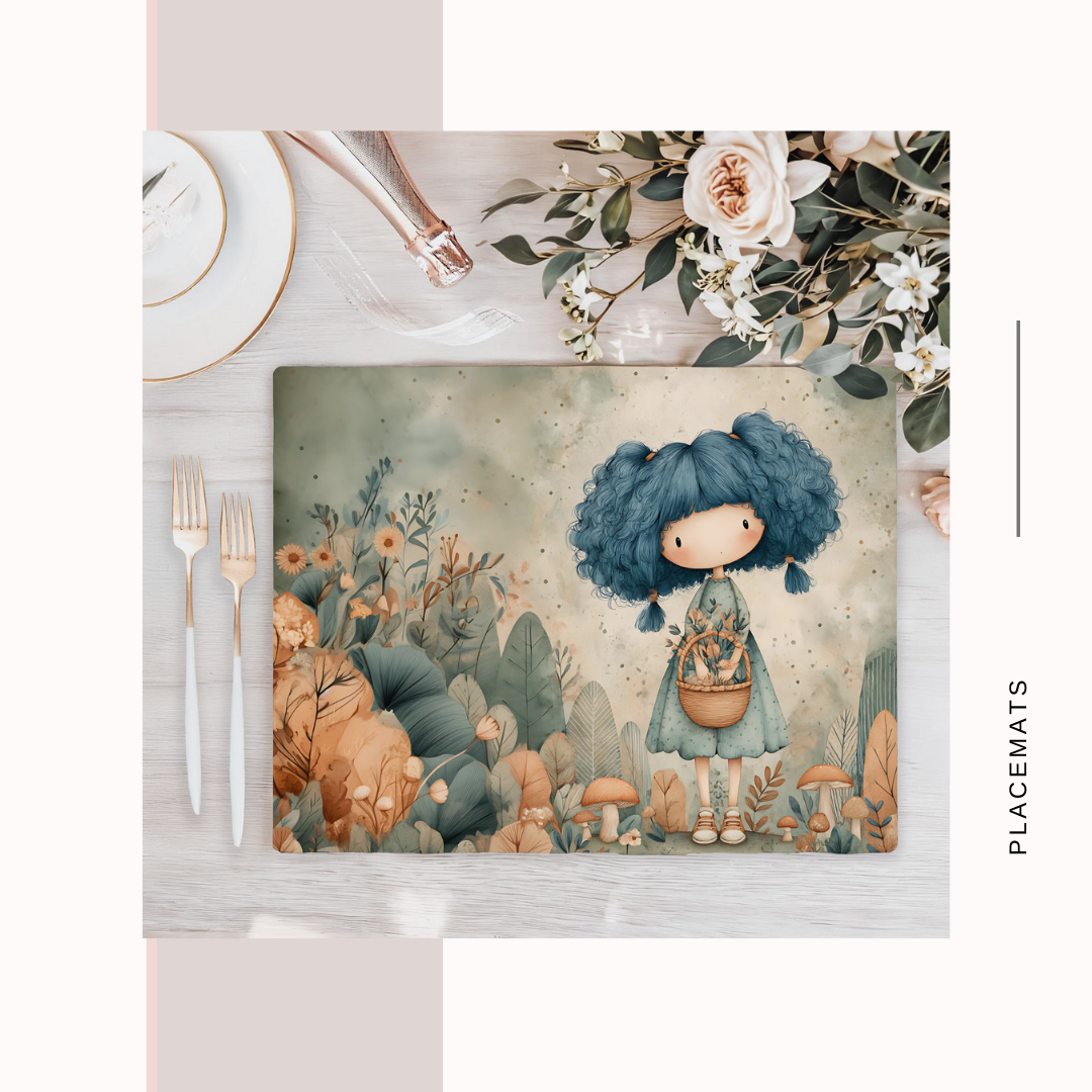 Wooden Placemats – (Set of 6) Mushroom Forest