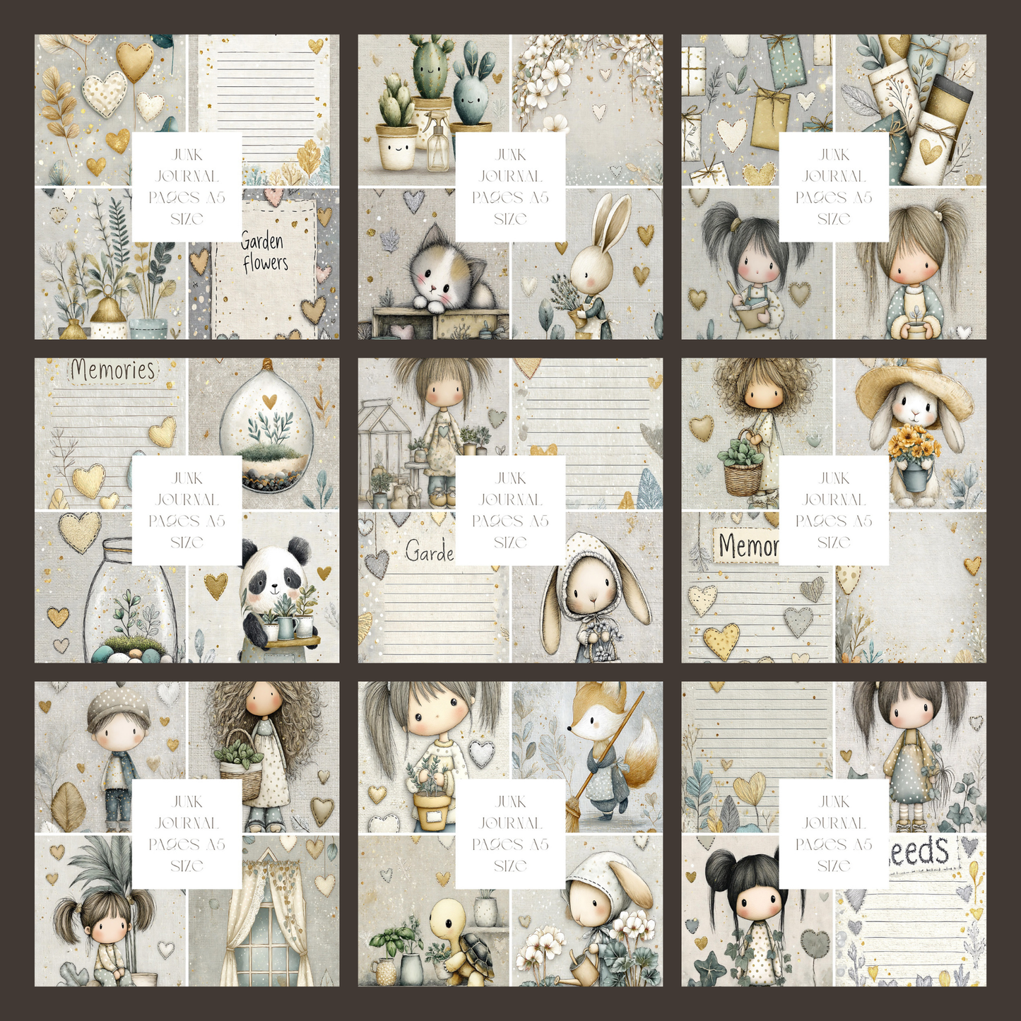 Illustrated Junk Journal Pages Gardening 2