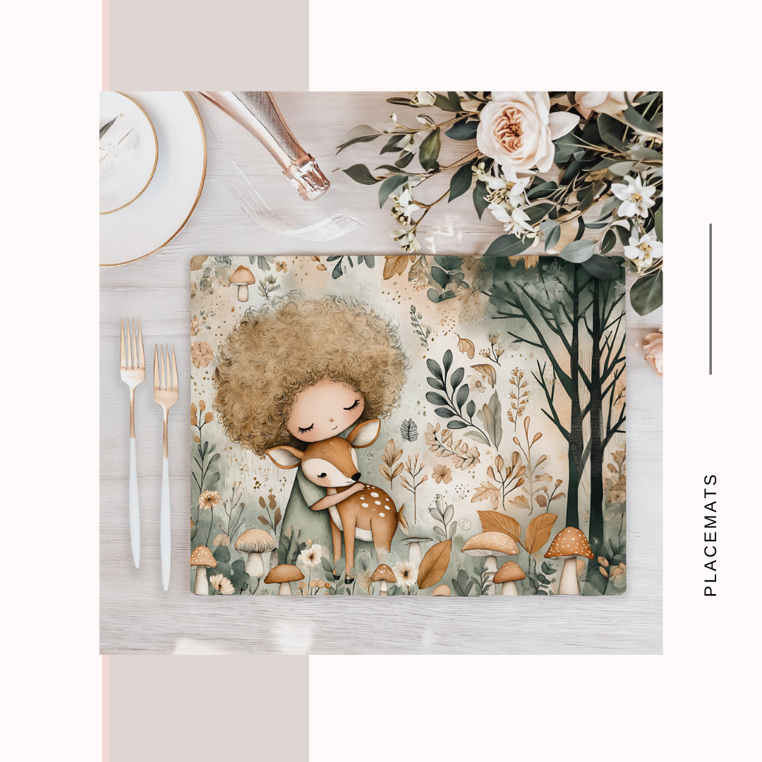 Wooden Placemats – (Set of 6) Mushroom Forest