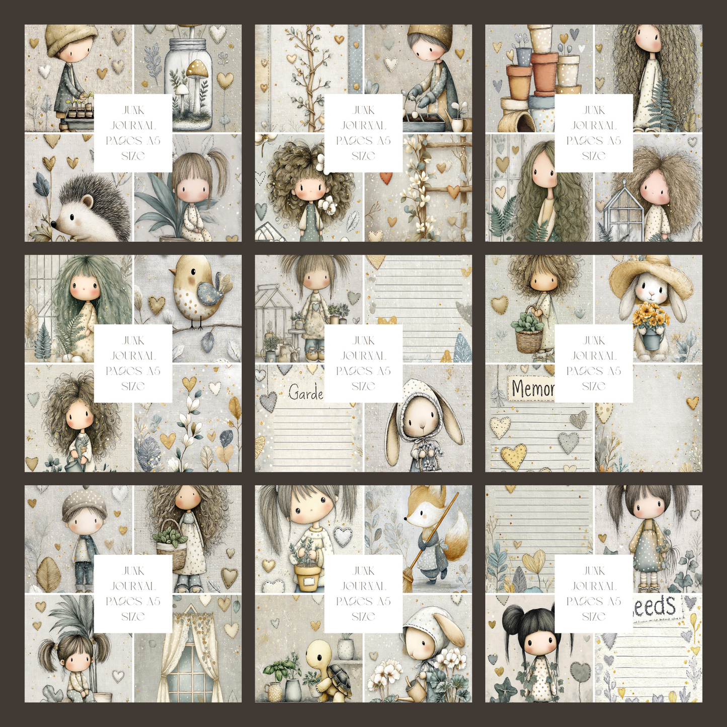 Illustrated Junk Journal Pages Gardening 2