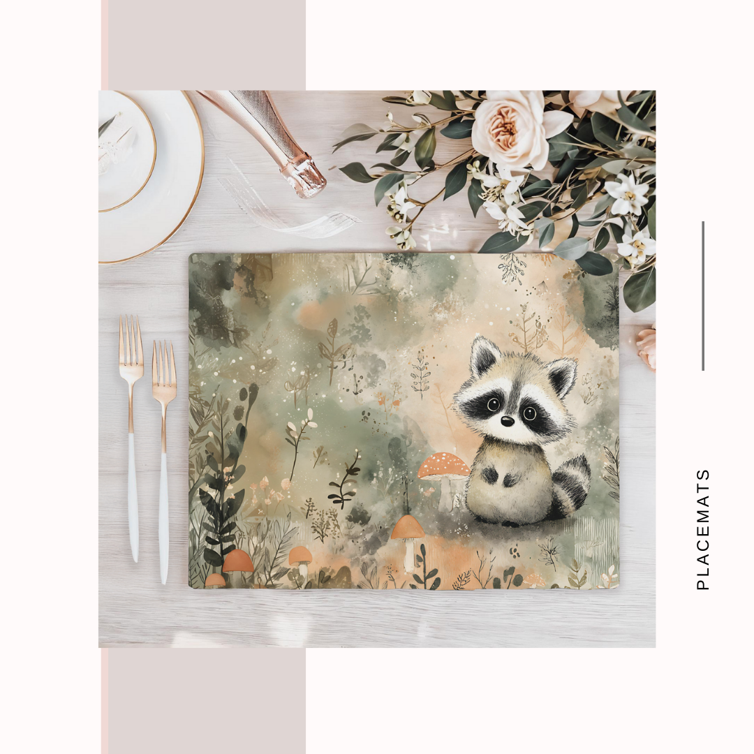 Wooden Placemats – (Set of 6) Mushroom Forest