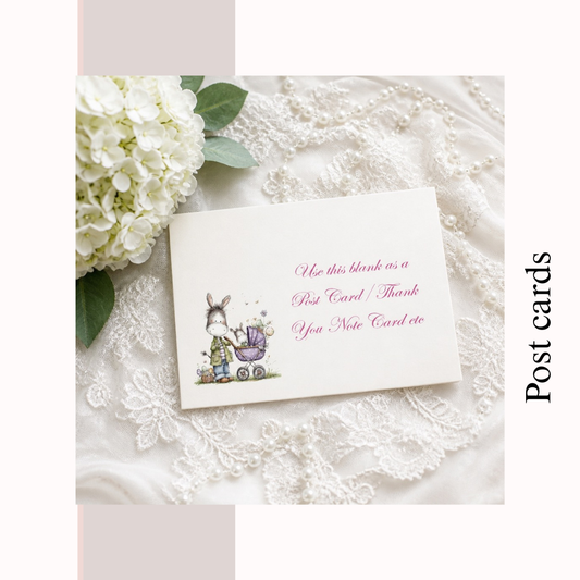 Illustrated Baby Shower Postcards