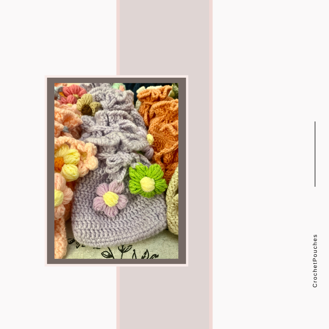 Handmade Crochet Bags (Set of 6)