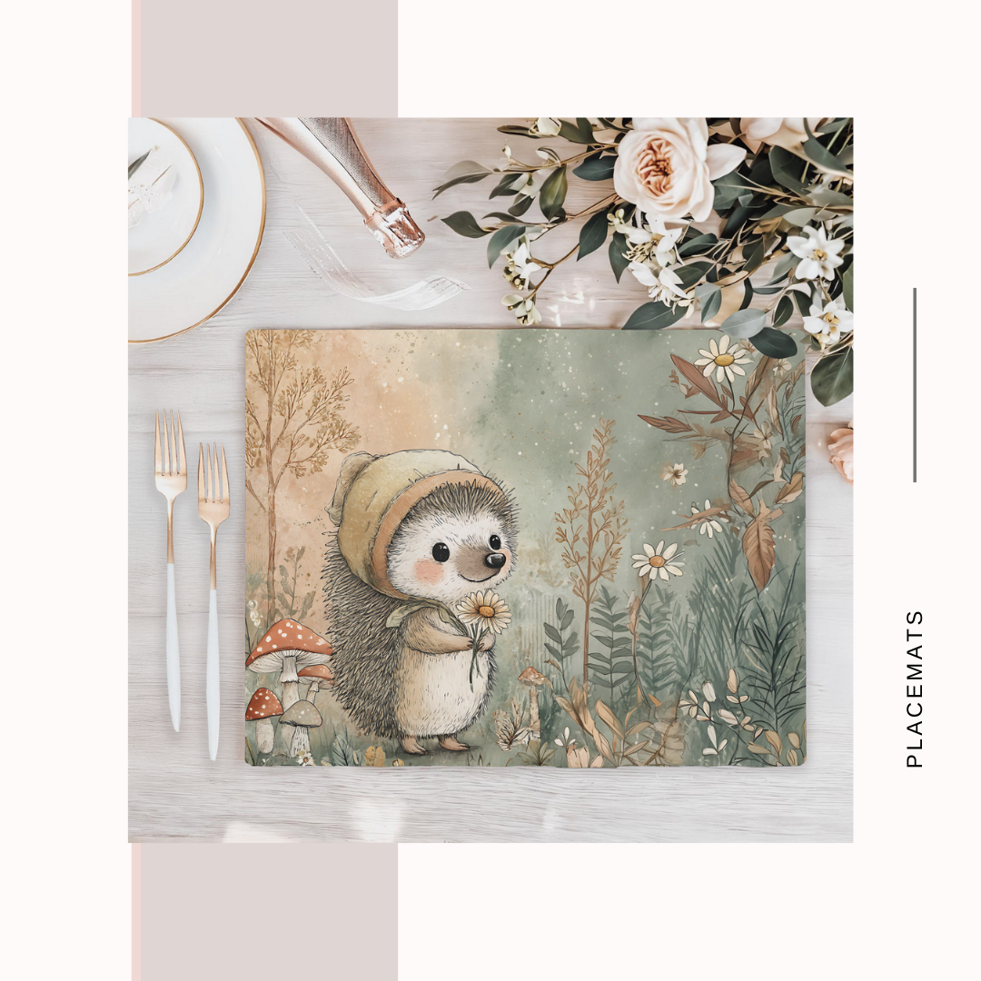 Wooden Placemats – (Set of 6) Mushroom Forest