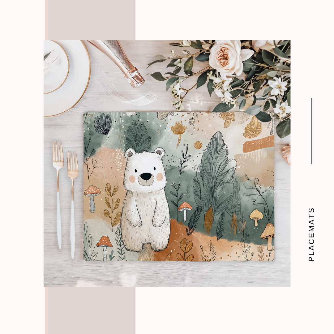 Wooden Placemats – (Set of 6) Mushroom Forest