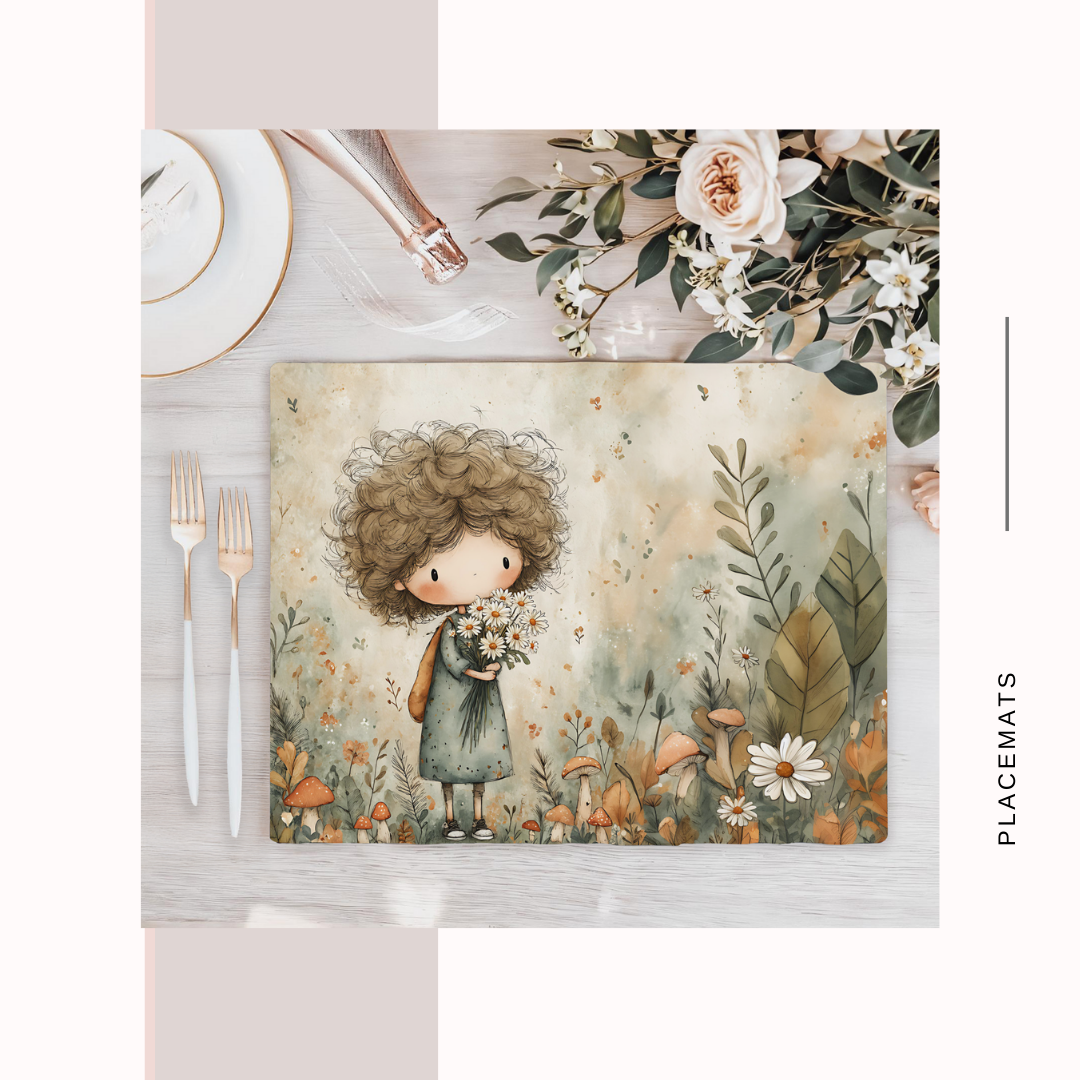 Wooden Placemats – (Set of 6) Mushroom Forest