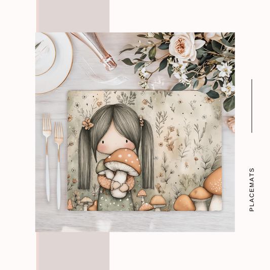 Wooden Placemats – (Set of 6) Mushroom Forest
