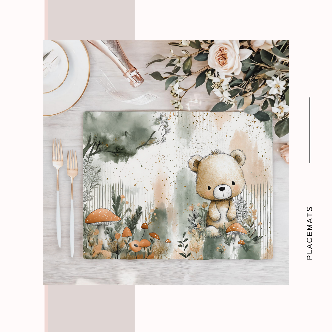 Wooden Placemats – (Set of 6) Mushroom Forest
