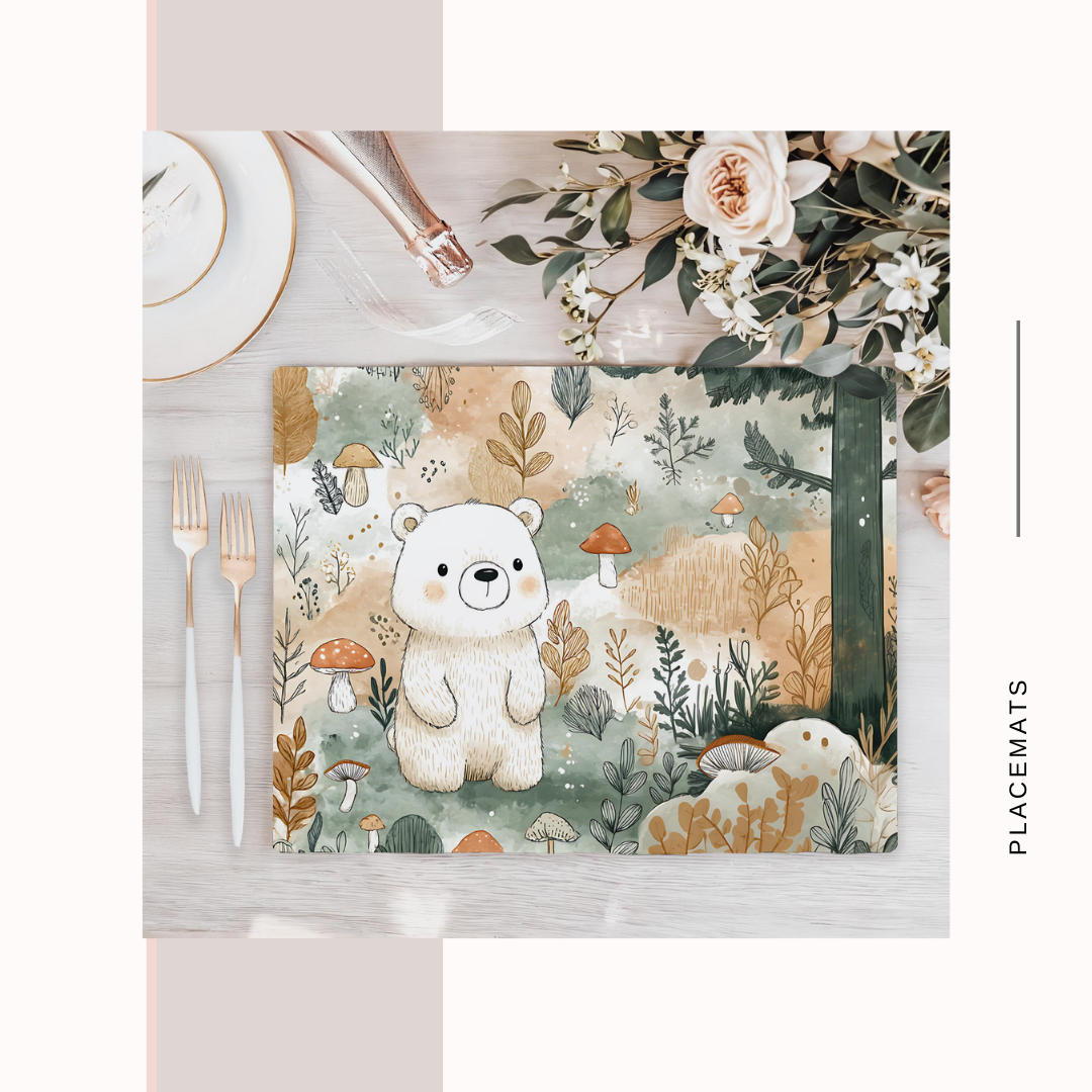 Wooden Placemats – (Set of 6) Mushroom Forest