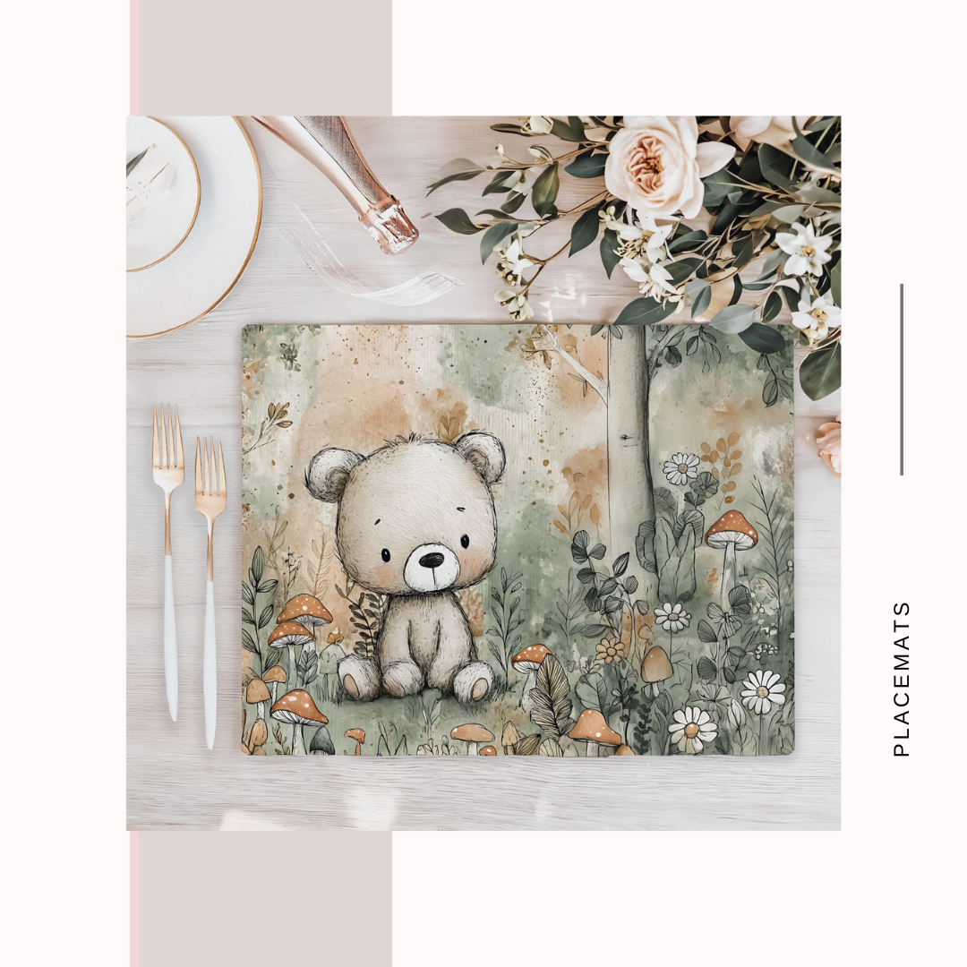 Wooden Placemats – (Set of 6) Mushroom Forest