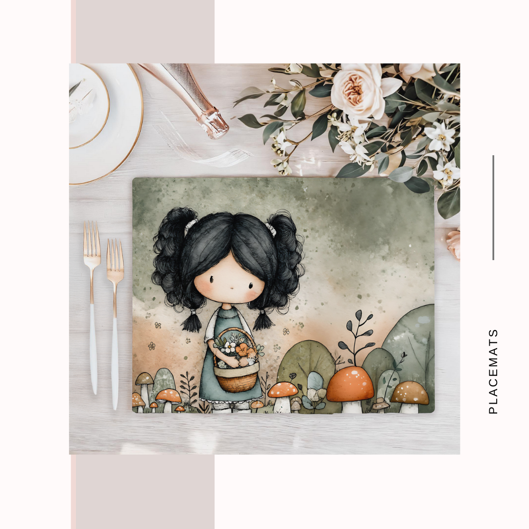 Wooden Placemats – (Set of 6) Mushroom Forest