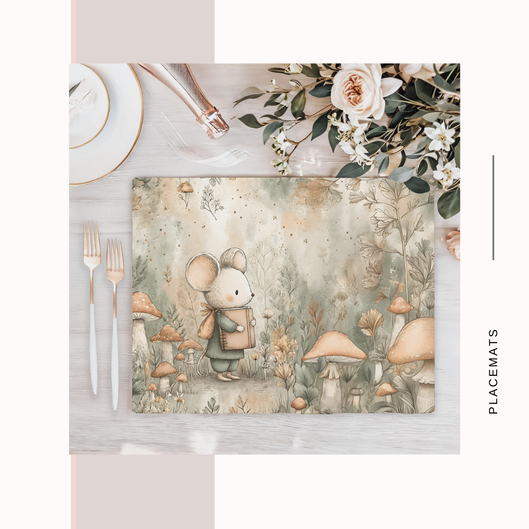 Wooden Placemats – (Set of 6) Mushroom Forest