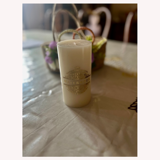 White Pillar Candles: