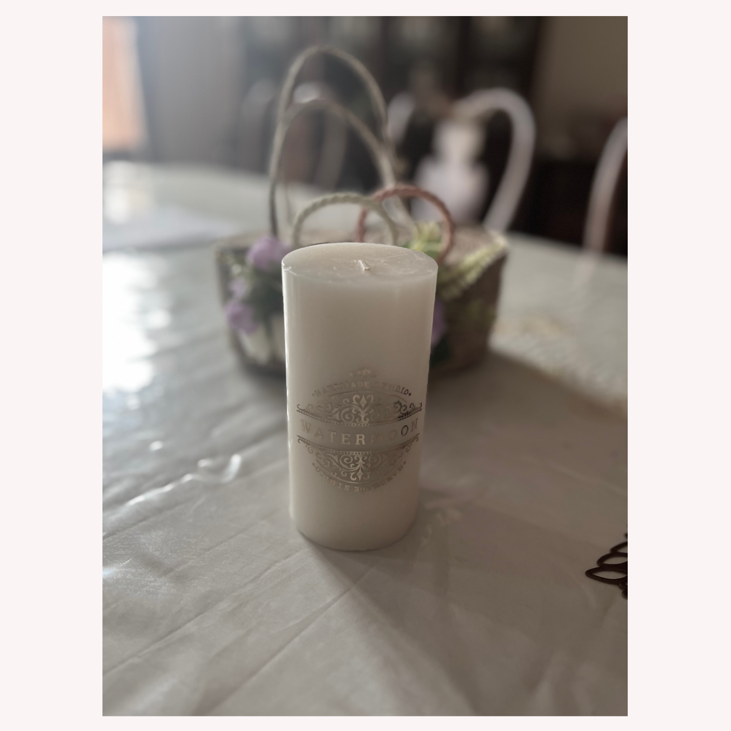 White Pillar Candles: