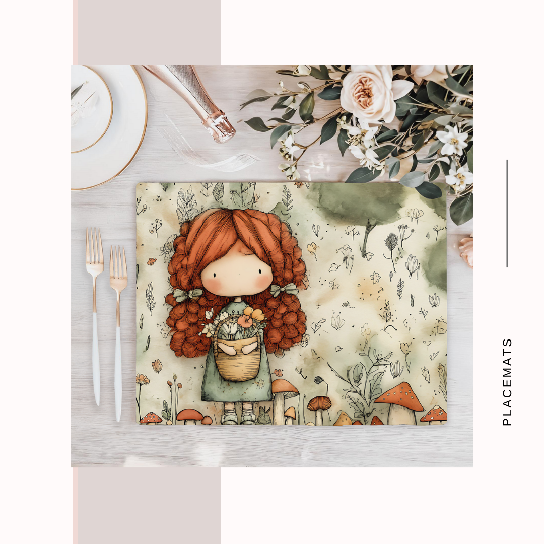 Wooden Placemats – (Set of 6) Mushroom Forest