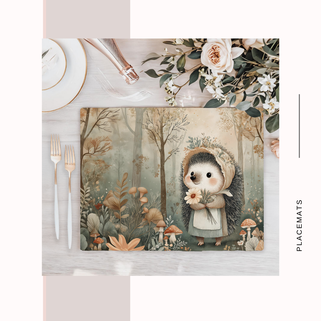 Wooden Placemats – (Set of 6) Mushroom Forest