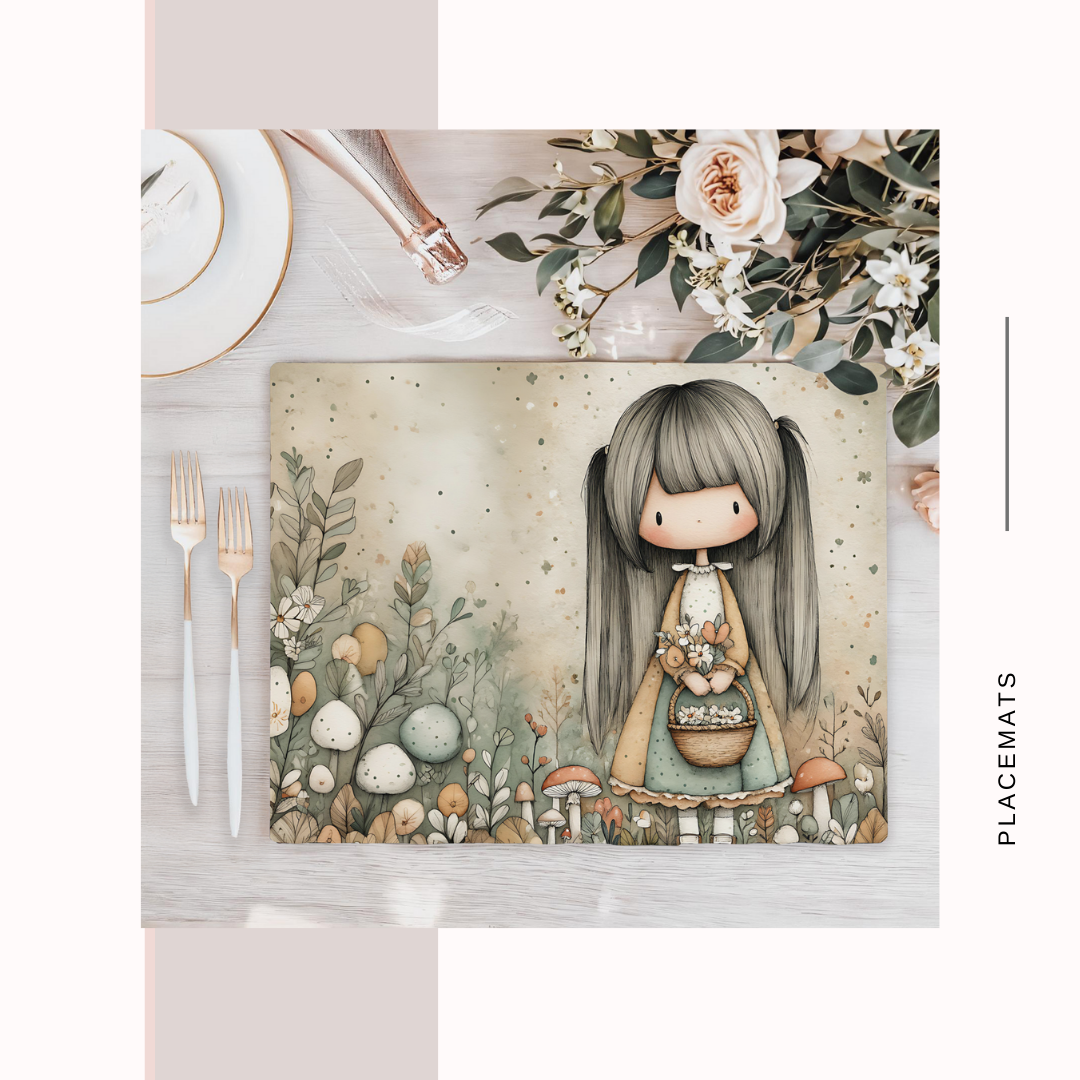 Wooden Placemats – (Set of 6) Mushroom Forest