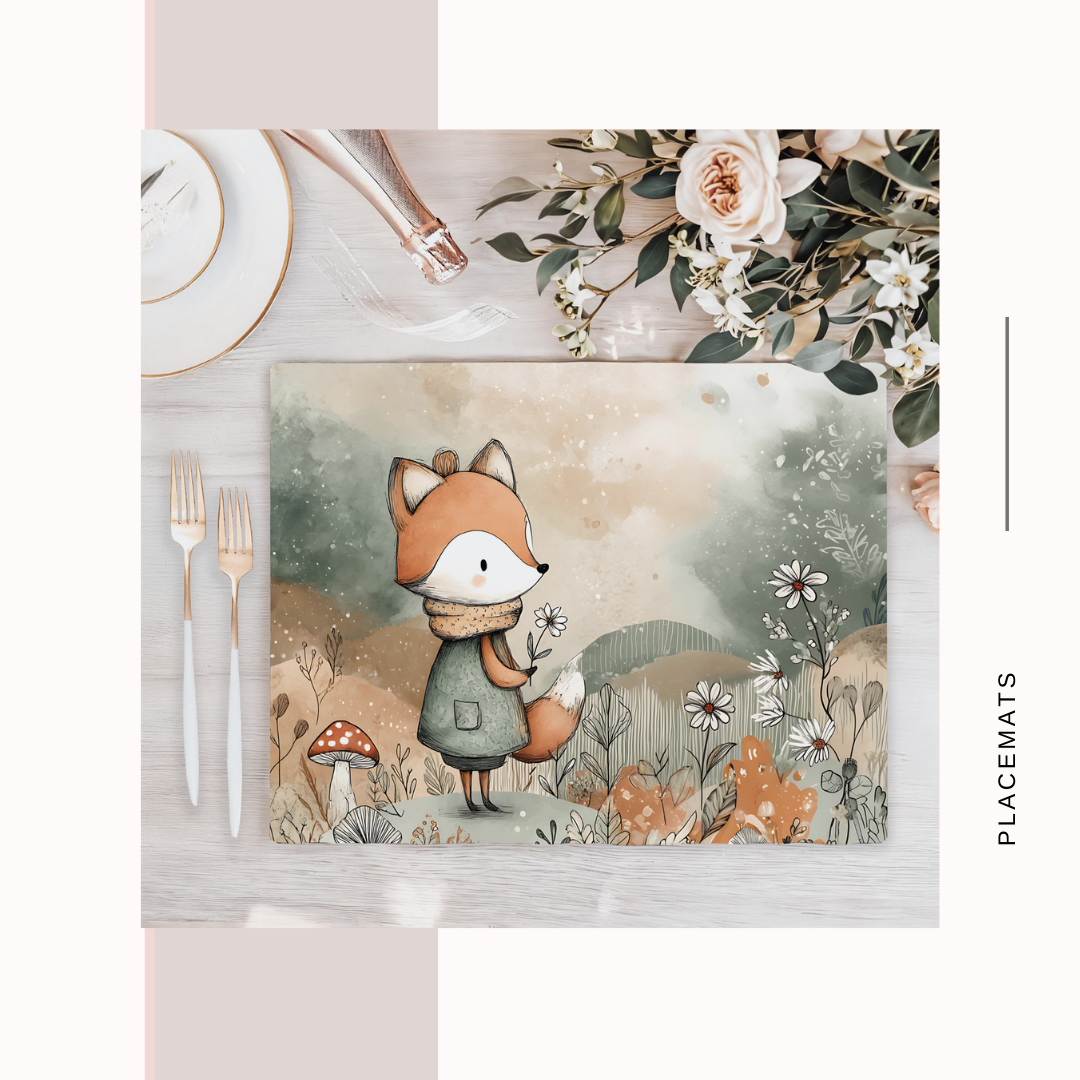 Wooden Placemats – (Set of 6) Mushroom Forest