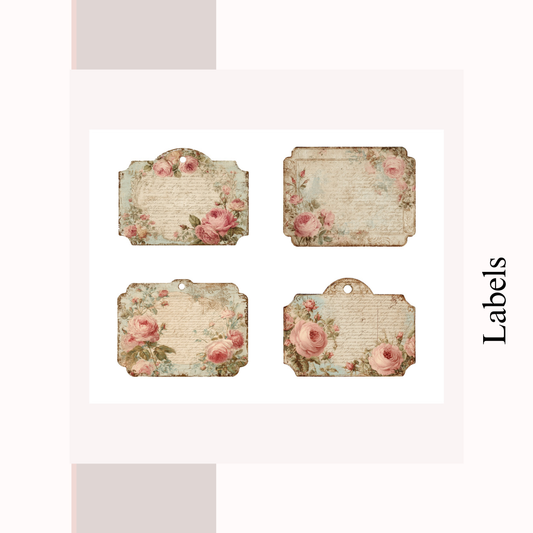Vintage Floral Hang Tags – Set of 50