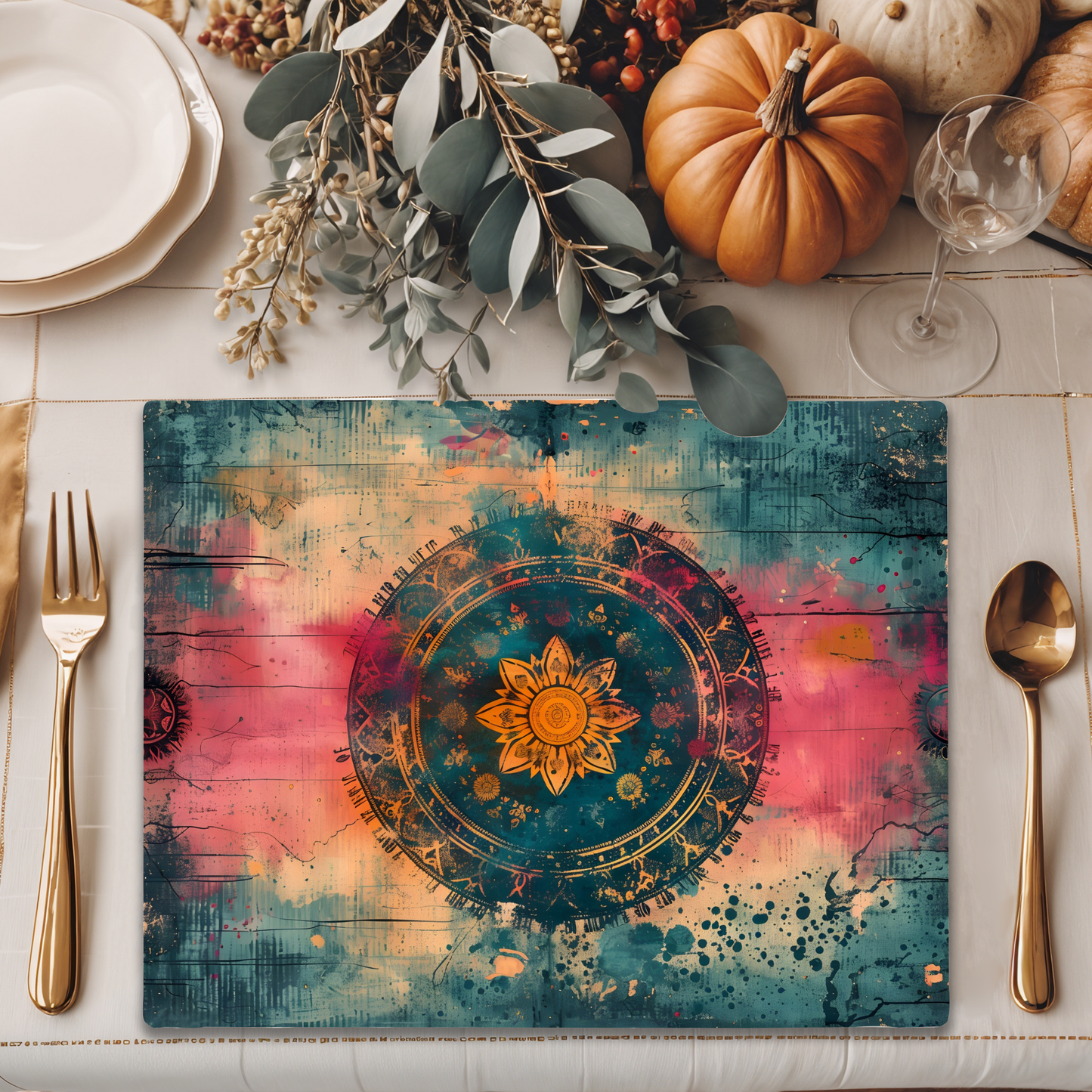 Wooden Placemats – (Set of 6) Artistic Table