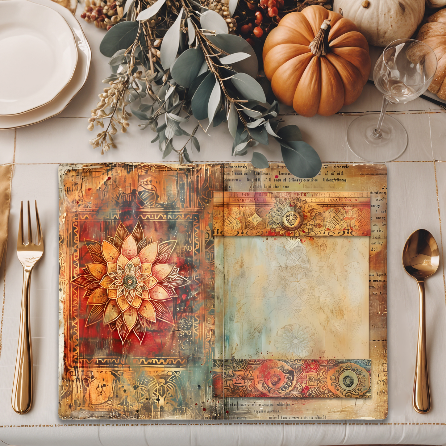 Wooden Placemats – (Set of 6) Artisan Mandala