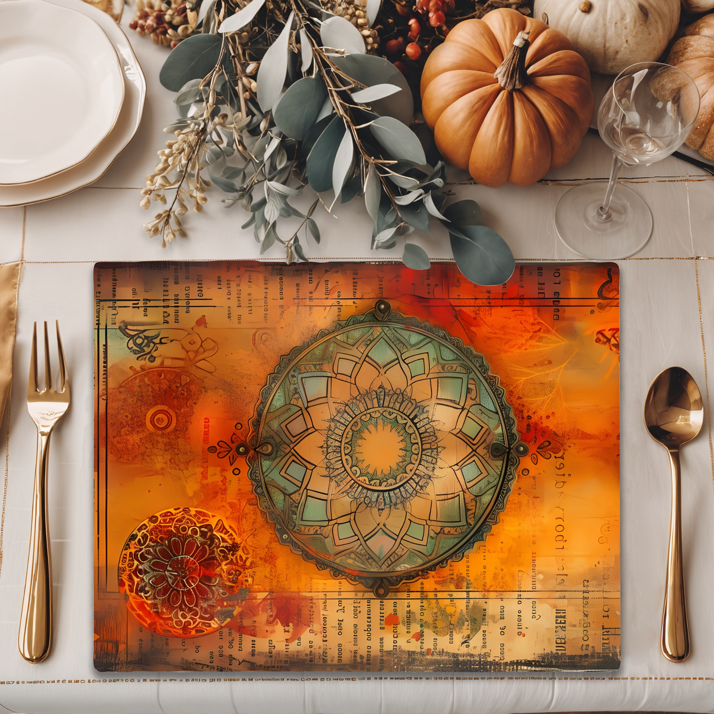 Wooden Placemats – (Set of 6) Artisan Mandala