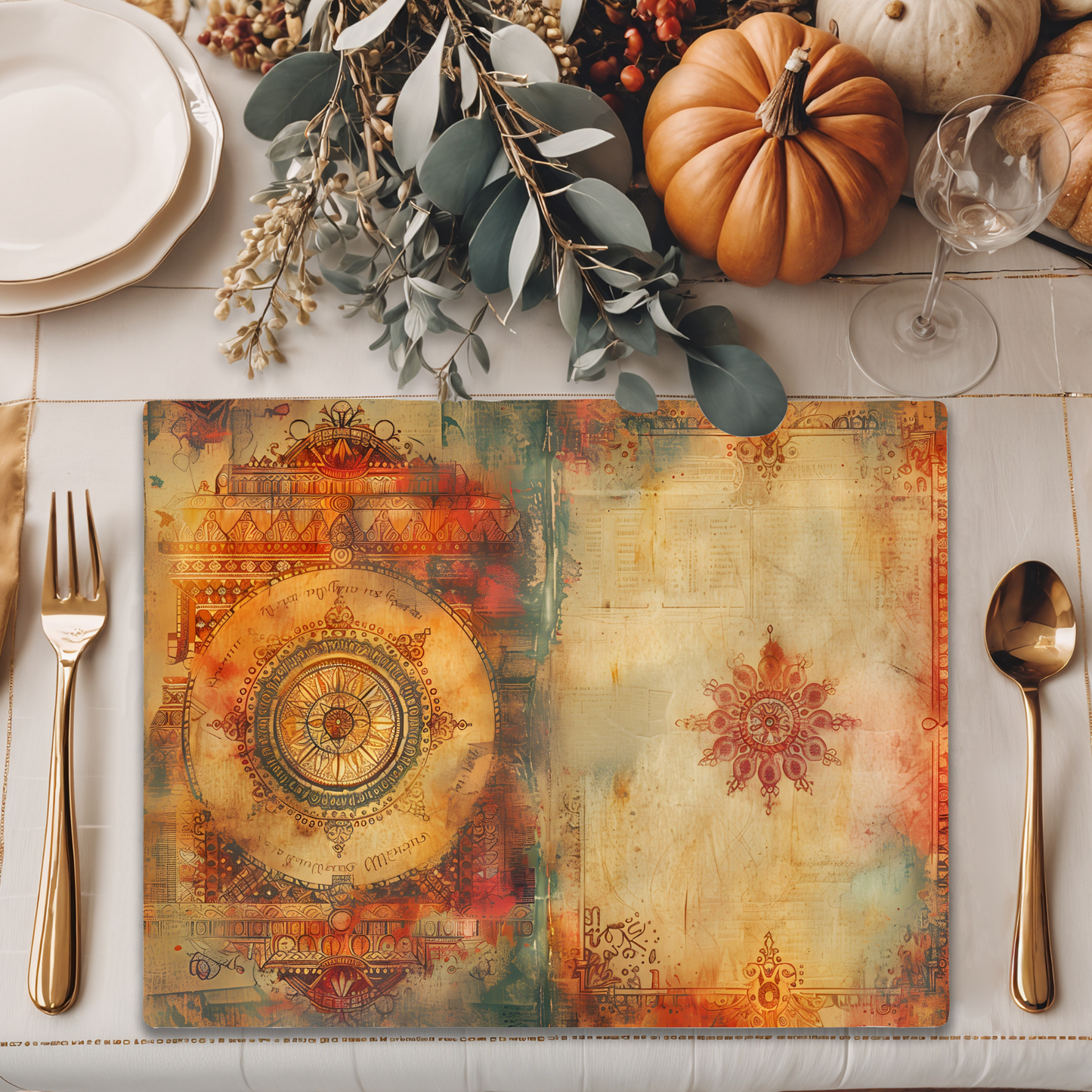 Wooden Placemats – (Set of 6) Artisan Mandala