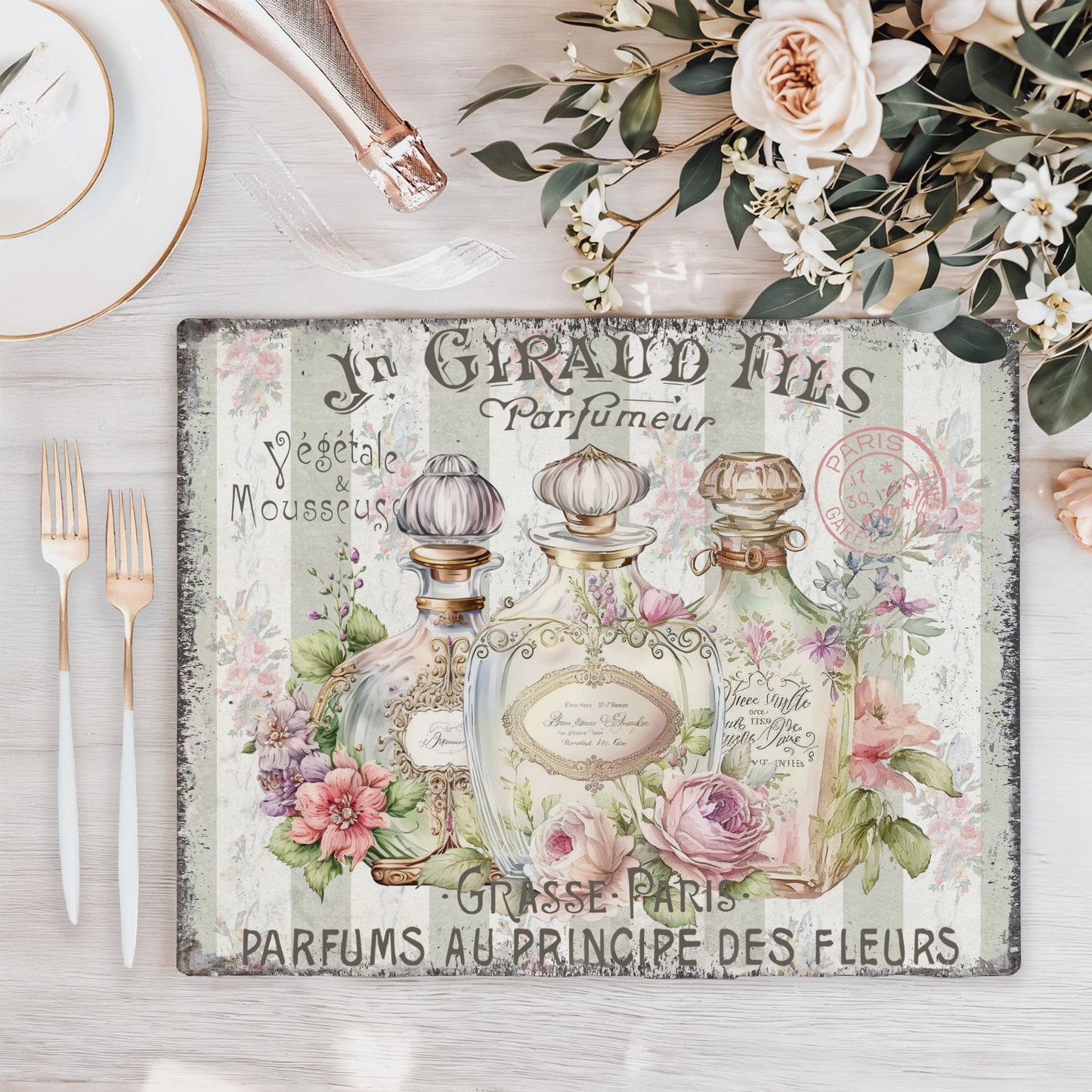 Wooden Placemats – (Set of 6) Vintage and Shabby Chic
