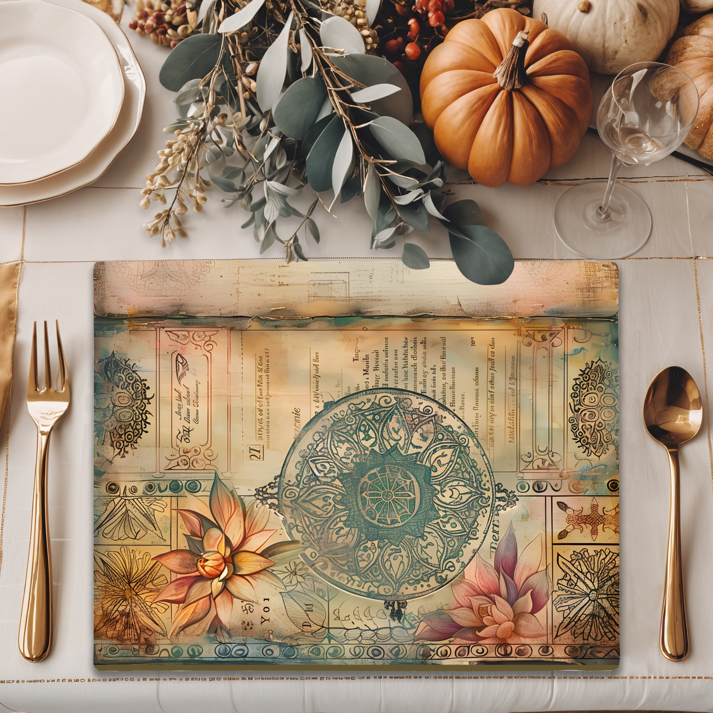 Wooden Placemats – (Set of 6) Artistic Table