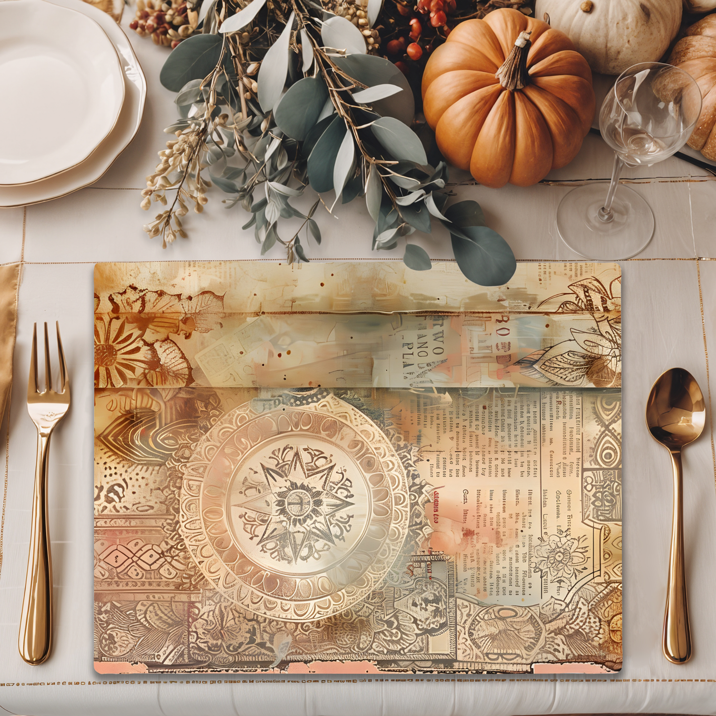 Wooden Placemats – (Set of 6) Artistic Table
