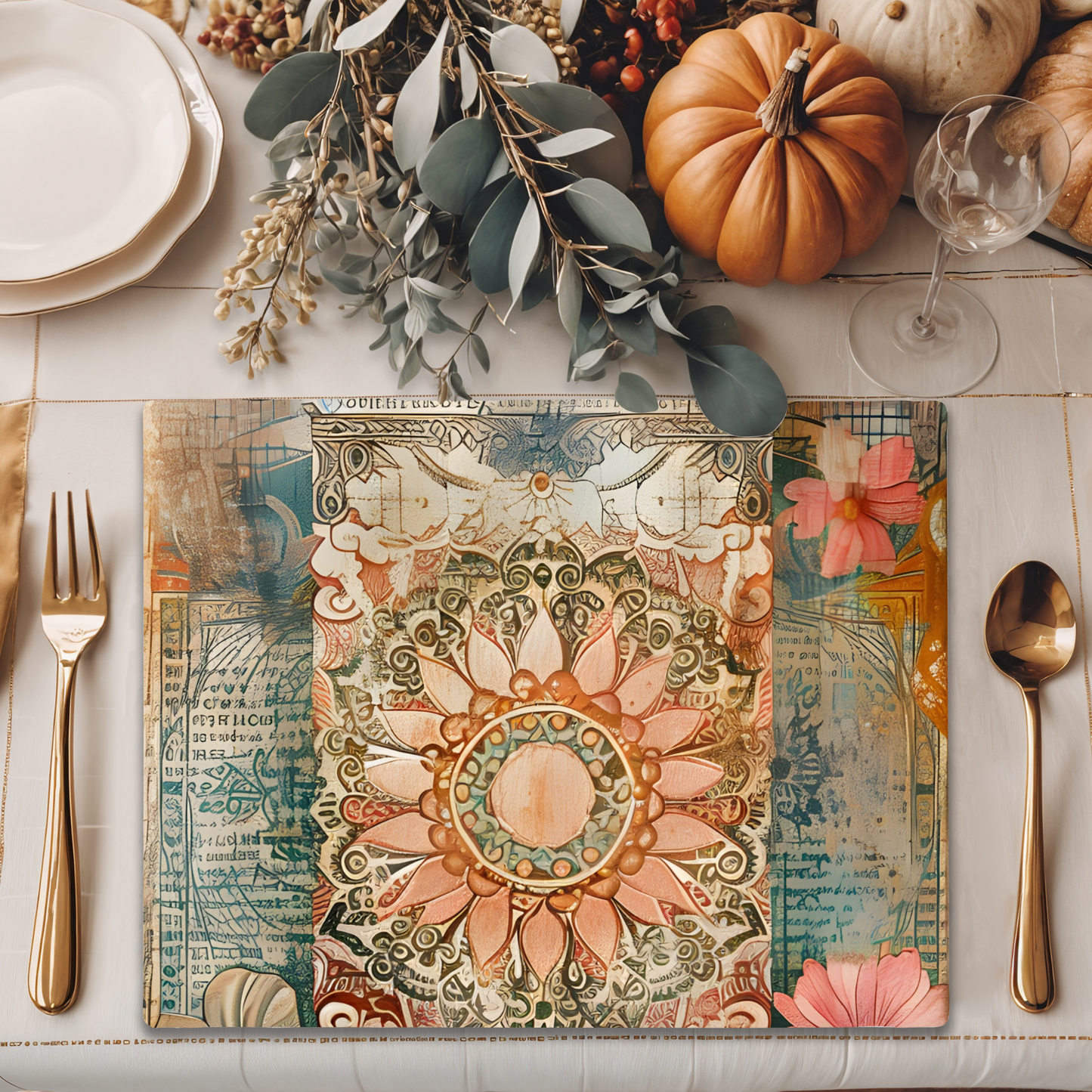 Wooden Placemats – (Set of 6) Artistic Table