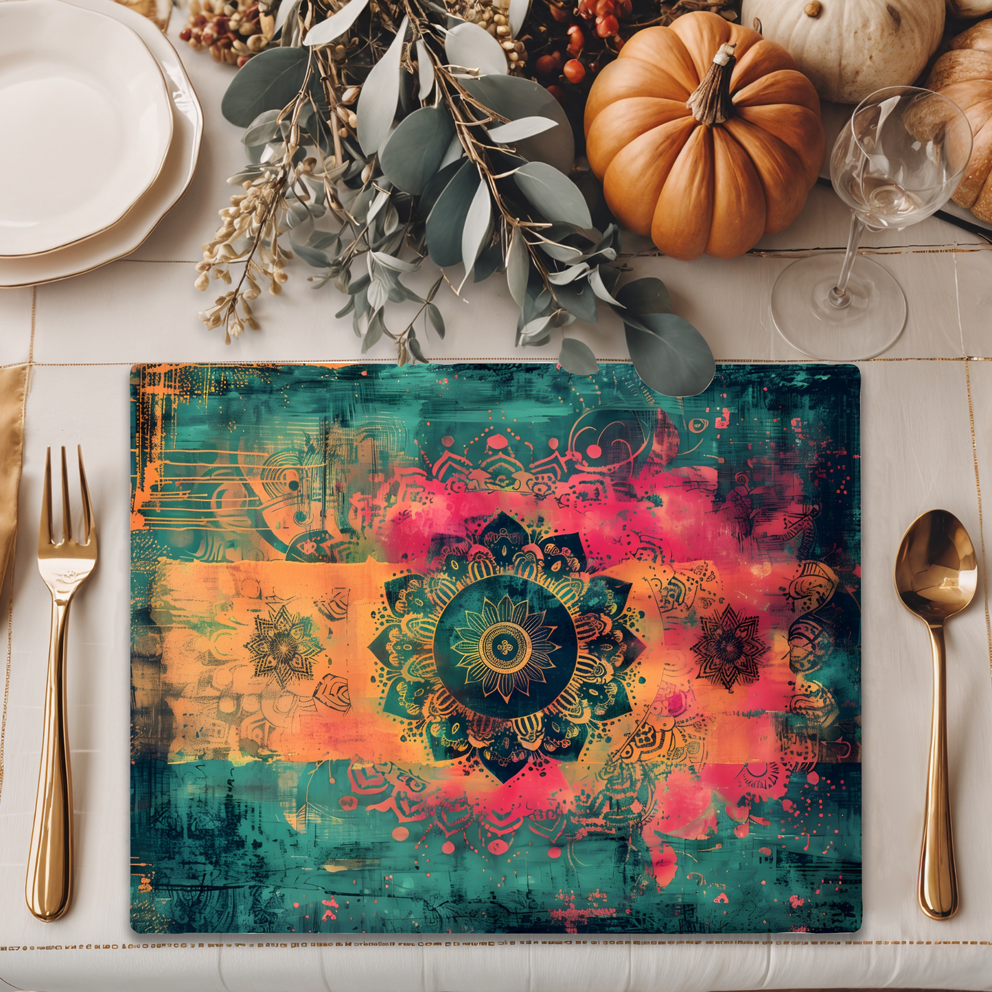 Wooden Placemats – (Set of 6) Artistic Table