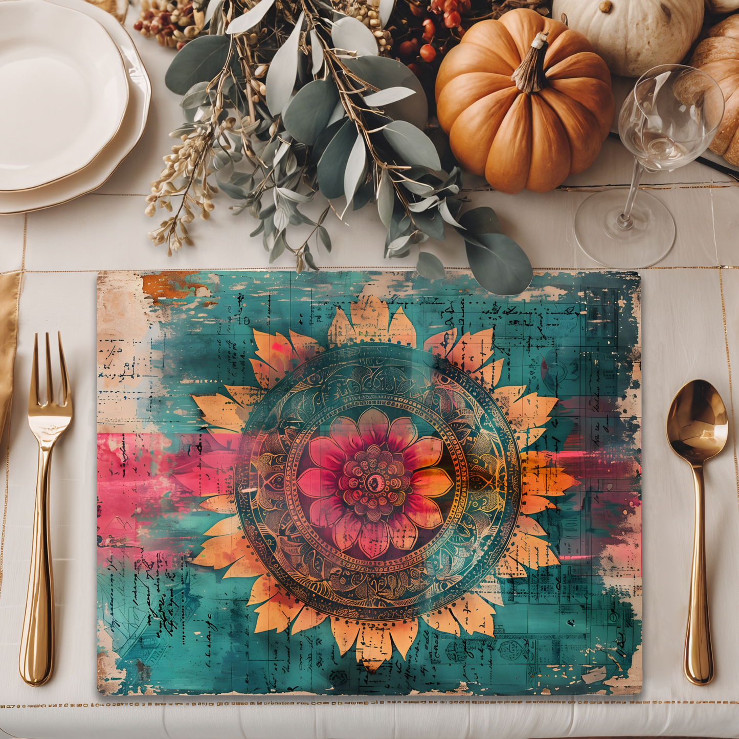 Wooden Placemats – (Set of 6) Artistic Table