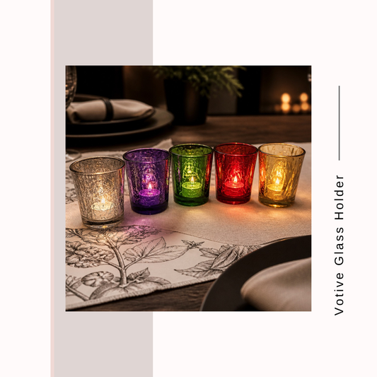 Mercury Glass Votive Candle Holder for T-Light Candles