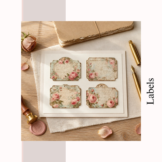 Vintage Floral Hang Tags – Set of 50