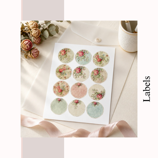 Vintage Floral Hang Tags – Set of 50